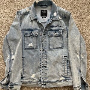 Hollister Denim Distressed jacket in size XL